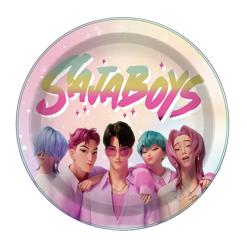 Kit Vaisselle Anniversaire Thème Demon Hunters (Chasseurs De Démons) - Assiettes, Gobelets, Serviettes, Nappe, Bannière - Pour Fête D'enfant Fan K-pop/animé