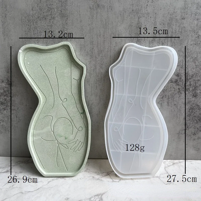 Women Model Plate Storage Tray Epoxy Resin Mold DIY Girl Body Dish Tray Silicone Mold Coaster Dish Plaster Cement Mould silicone mold