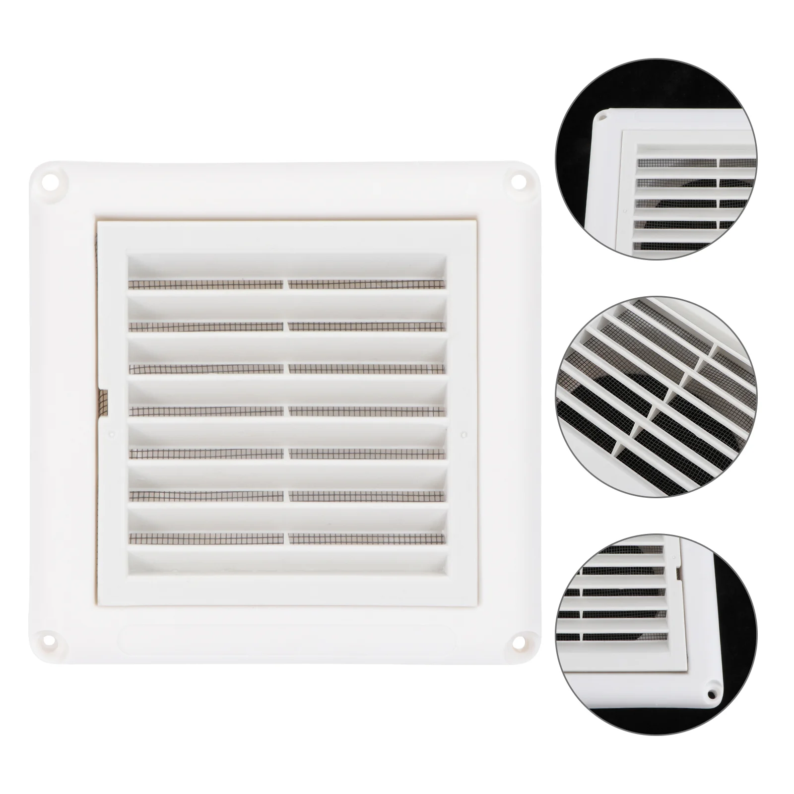 

Air Vent Ventilation Grill Cover Wall Ceiling Mounted Vent Built-in Fly Screen Mesh for Bathroom Office Home (White)