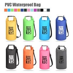 PVC Waterproof Bag 5L 10L 15L 20L 30L Outdoor Swimming Bag Diving Compression Storage Dry Bag For Man Women Kayaking Backpack