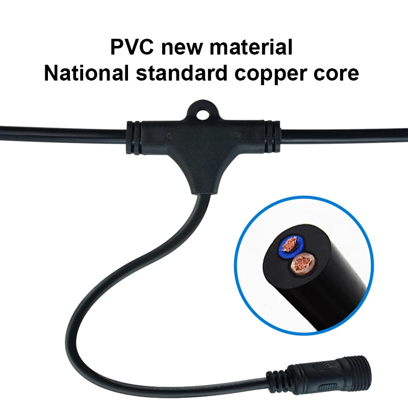 Black 3M US plug Power Cable with 2pcs female connectors Power Supply Wire Extension Cord
