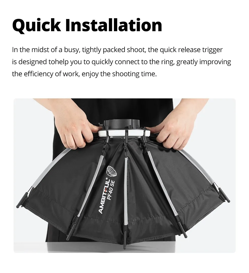 Description Picture 6 of itemAMBITFUL PF30/PF40 30cm /40cm mini Speedlite Portable Octagon Umbrella Softbox + Honeycomb Grid Outdoor Flash SoftBox for V1