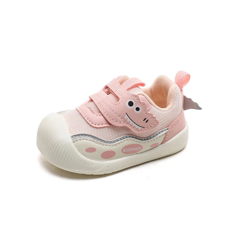 Children Sneakers Spring Autumn Baby Cute Cartoon Walking Shoes Boys Girls Dinosaur Sticker Casual Shoes