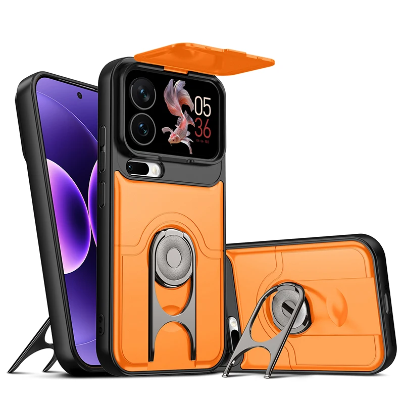 360° Rotating Dual Layer Phone Case with Slide Camera Cover