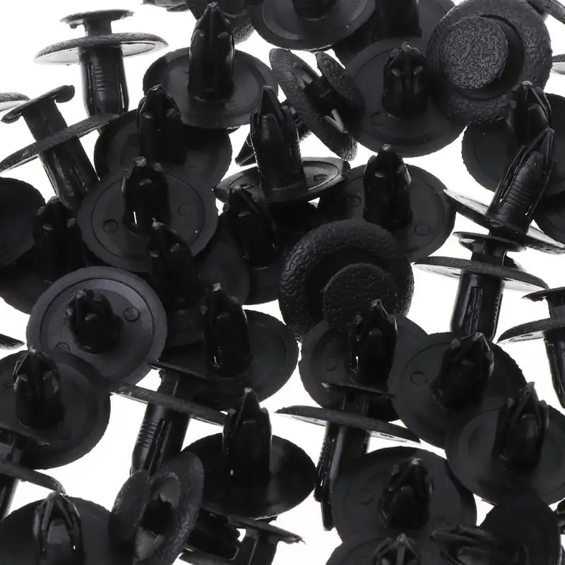 51BF 50 Pcs Black Car Door for Fender Trunk Fastener Panel Clips Rivet 6mm Hole For M
