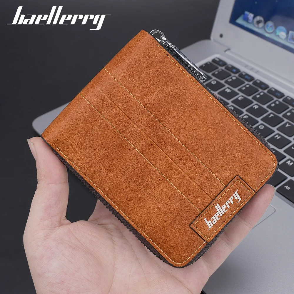 Baellerry RfID Blocking Long Wallet for Men, Anti-Theft PU Leather with 6 Card Organizer & Coin Zipper, Business