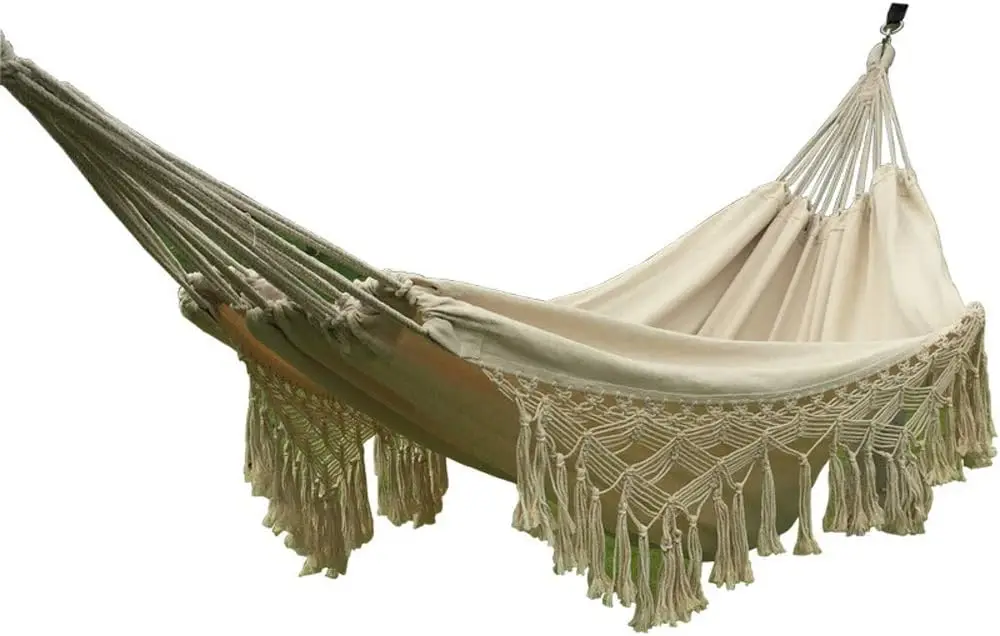 handmade-cotton-woven-balcony-hammock-hanging-rope-chair-porch-swing-with-crochet-fringe-for-backyard-patio-garden