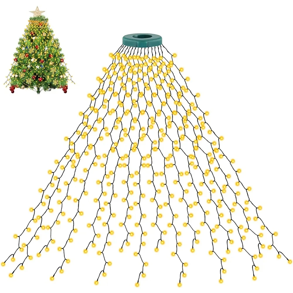 400LEDs EU/US Plug Christmas Tree Lights String Holiday Fairy Waterfall Garland Lighs for Wedding New Year Easter Home Party led string lights decorative lights fairy lights