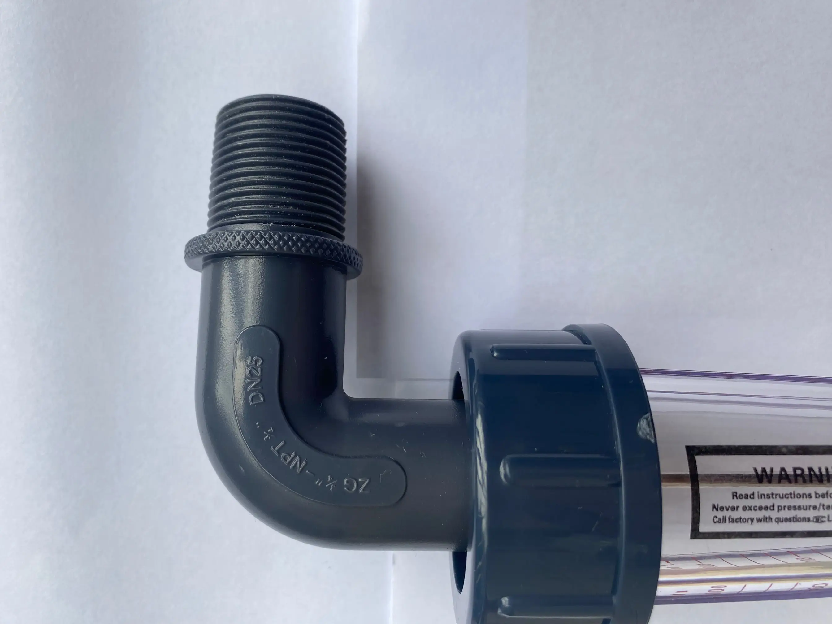 LZS-25E Elbow Plastic Tube Type Water Rotameter Liquid Flowmeter Measuring Tools