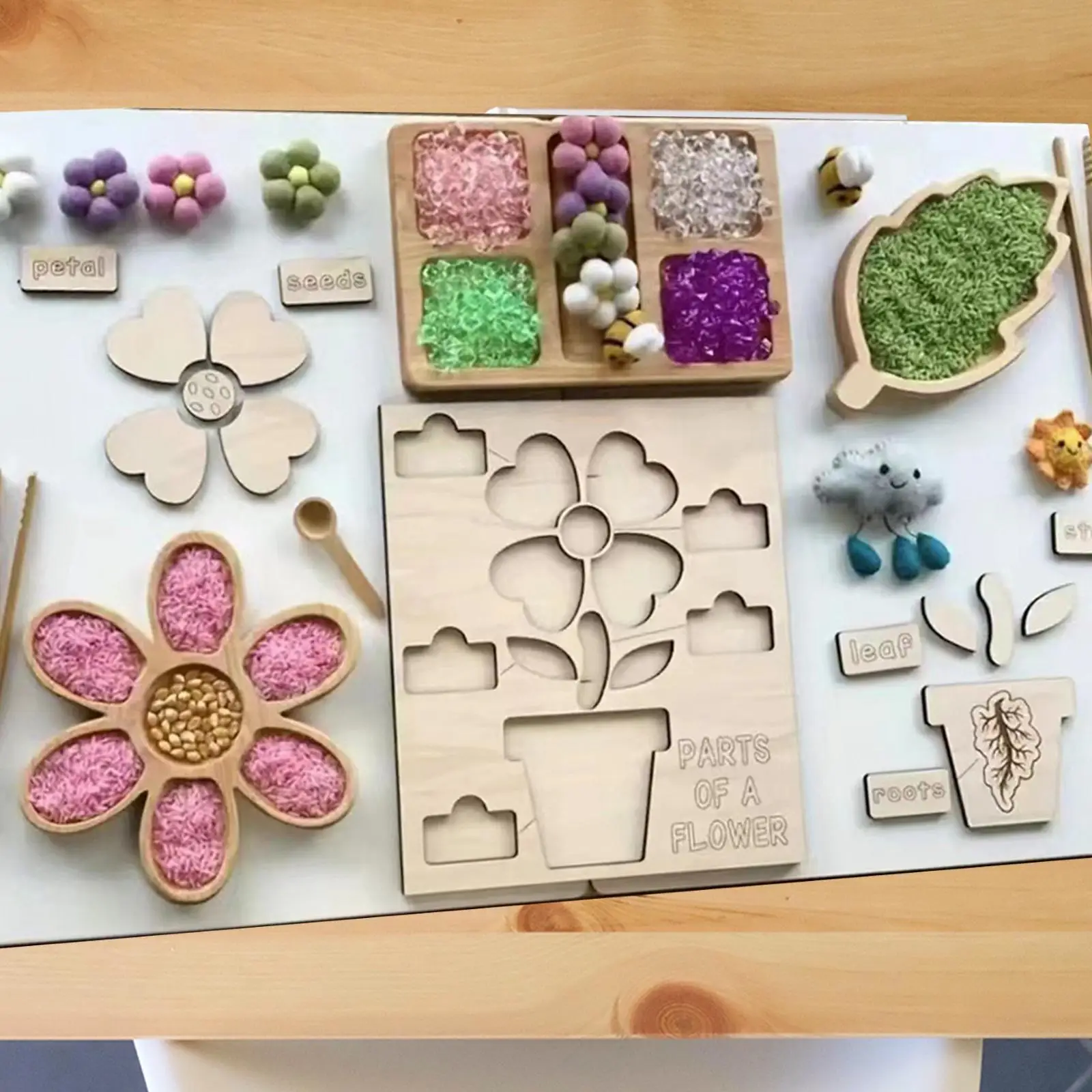 

Wooden Puzzles Development Plant Puzzle Preschool Recognition Jingsaw Montessori Toys for Children Boys Girls Kids Birthday Gift