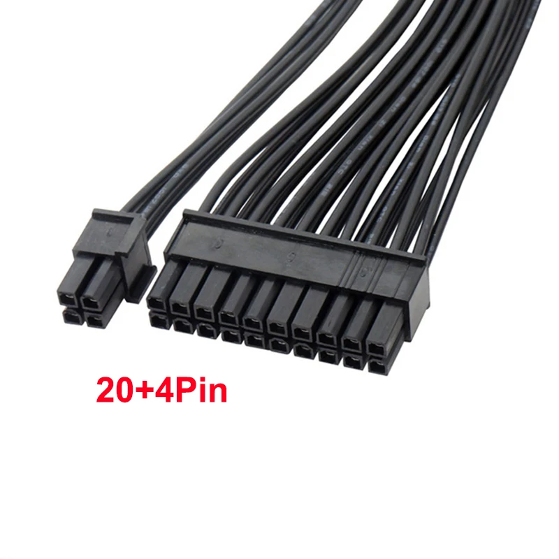 Sincronizador de Alimentação Macho para Fêmea Mineração Atx Cabo de Extensão Dual Psu Adaptador de Computador 24 Pinos 30cm - Imagem 6