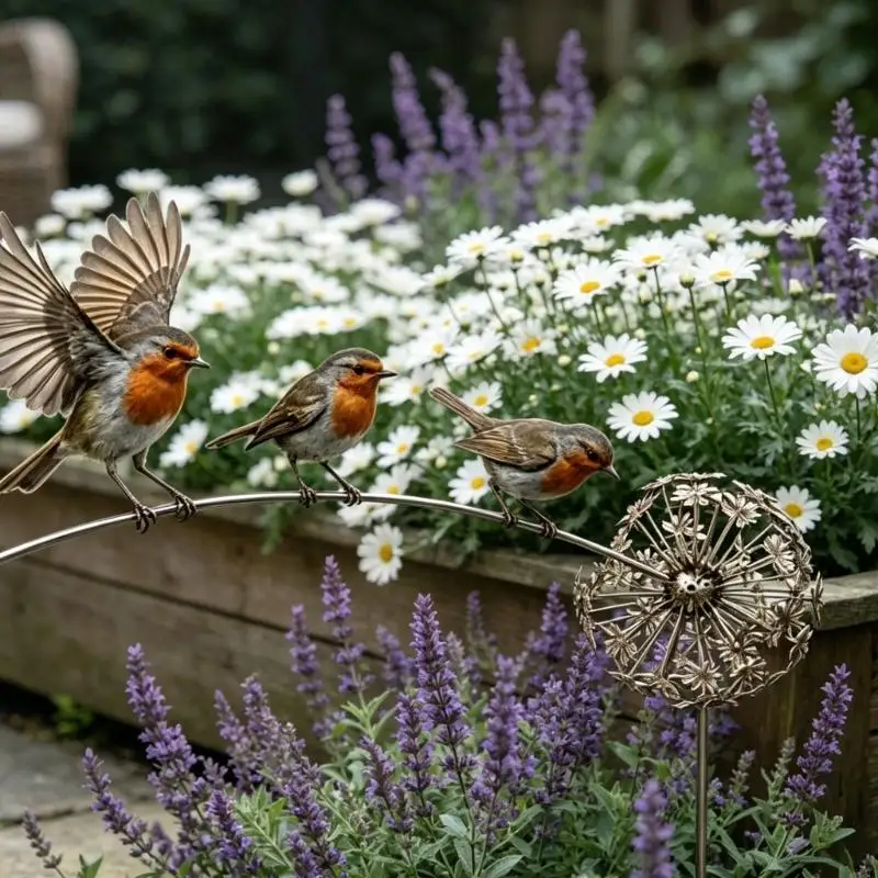รูปสินค้า Bird Garden Stake 3 Birds ตกแต่งสวน