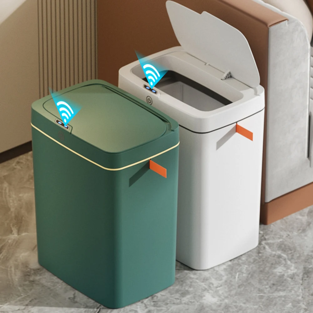 Papelera Automática Para Baño - Sensor Manos Libres, 8 Litros, Diseño Delgado Para Espacios Estrechos