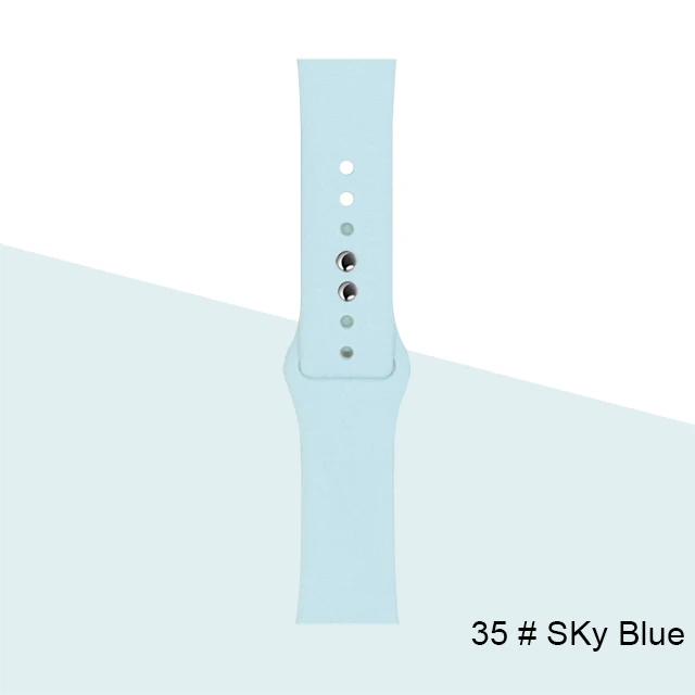 Silicone Strap For Apple Watch band 45mm 41mm 44mm 40mm 38mm 42mm Watchband Bracelet Correa For Iwatch Series 6 Se 5 4 3 7 Sky-blue-35