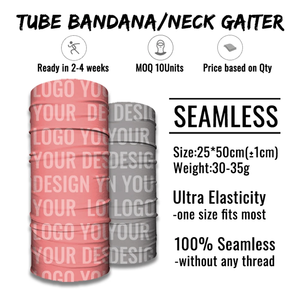 Personalized Seamless Bandana Cycling Neck Gaiter Magic Mask Camping Snood Sport Scarf Customized DIY Print Headband Neck Warmer 5