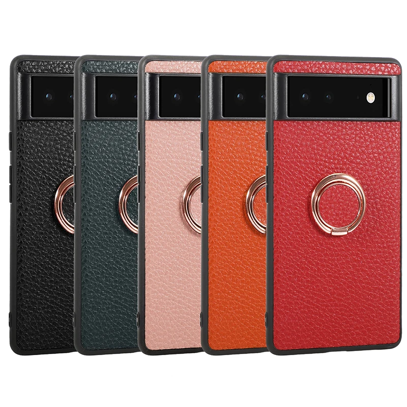 

Роскошный кожаный магнитный металлический чехол-кольцо для Google Pixel 8 7 6 Pro 6A 7A полноразмерный защитный противоударный чехол-накладка с подставкой