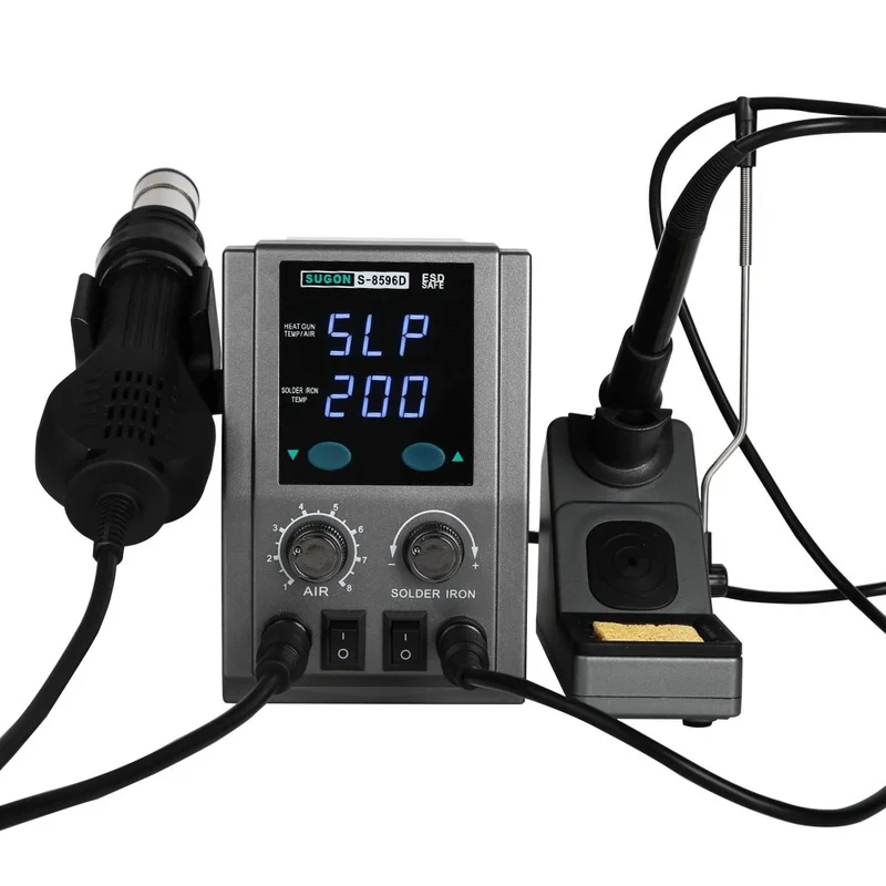 Sugon 8596d 2 In 1 Hot Air Gun +soldering Station For Mobile Phone