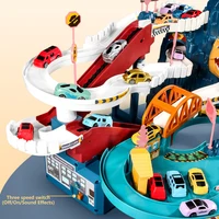 מסילת רכב עם נושא אריה KBDFA לילדים, מתנות לחגים, גלגלי חם ליומולדת, צעצועי מירוץ חינוכיים לילדים, רכבי רכבת למירוץ 4