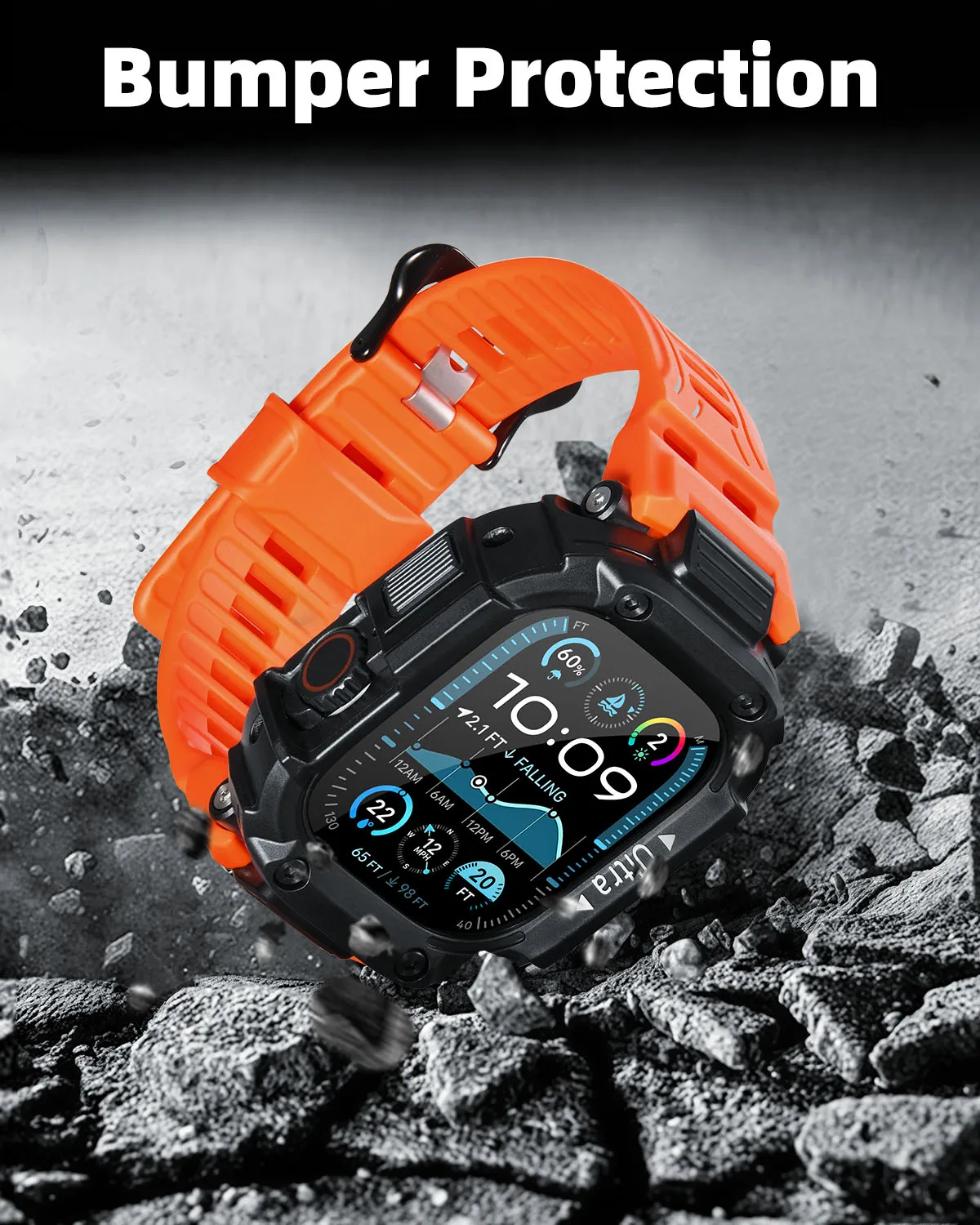 Eary Designed for Apple Watch Case Band Ultral 2 1 Series 49mm Military Grade Durable Protector Cover Smart iWatch Accessories