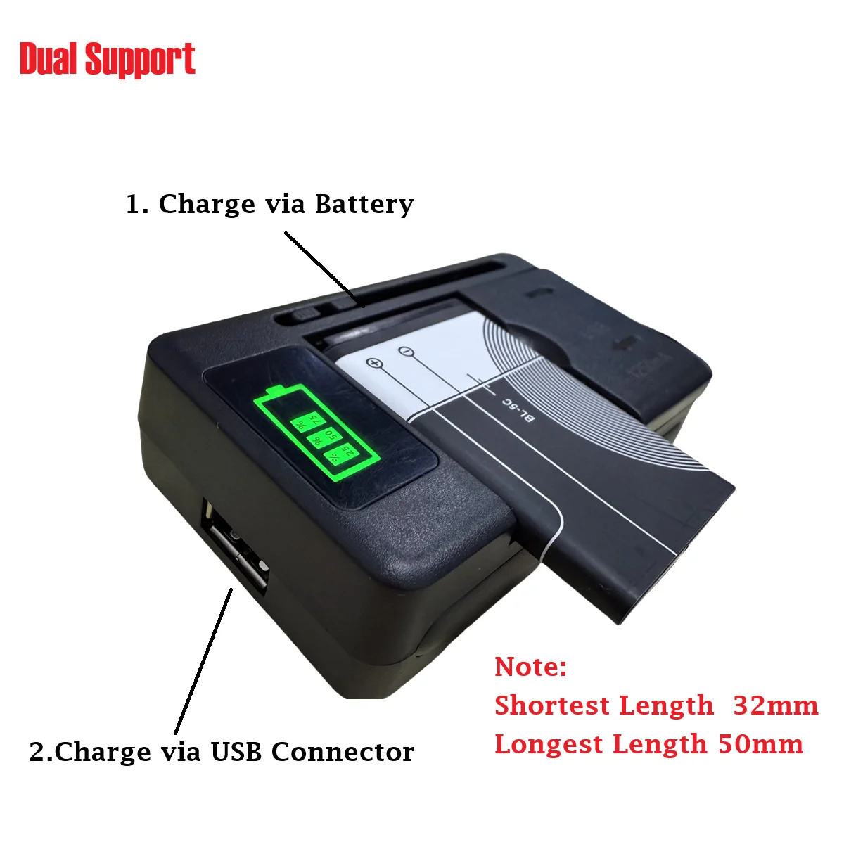 Caricabatterie Universale LCD Con Porta USB Per Smartphone - Spina Italiana