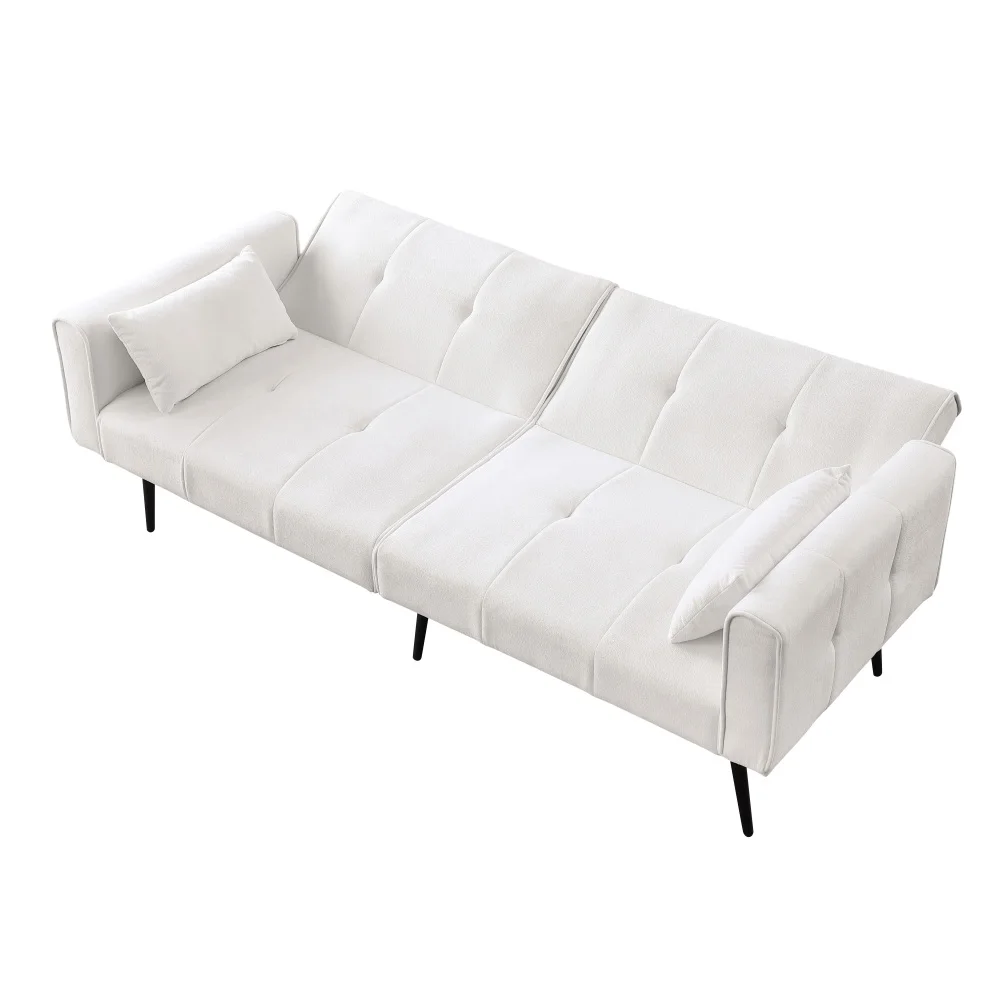 Futon-Schlafsofa, modernes 68-Zoll-Futon-Couch mit umwandelbarem Bett, Schlaf-Wohnzimmermöbel-Futon-Set – passend für kleine Räume – Detail 15