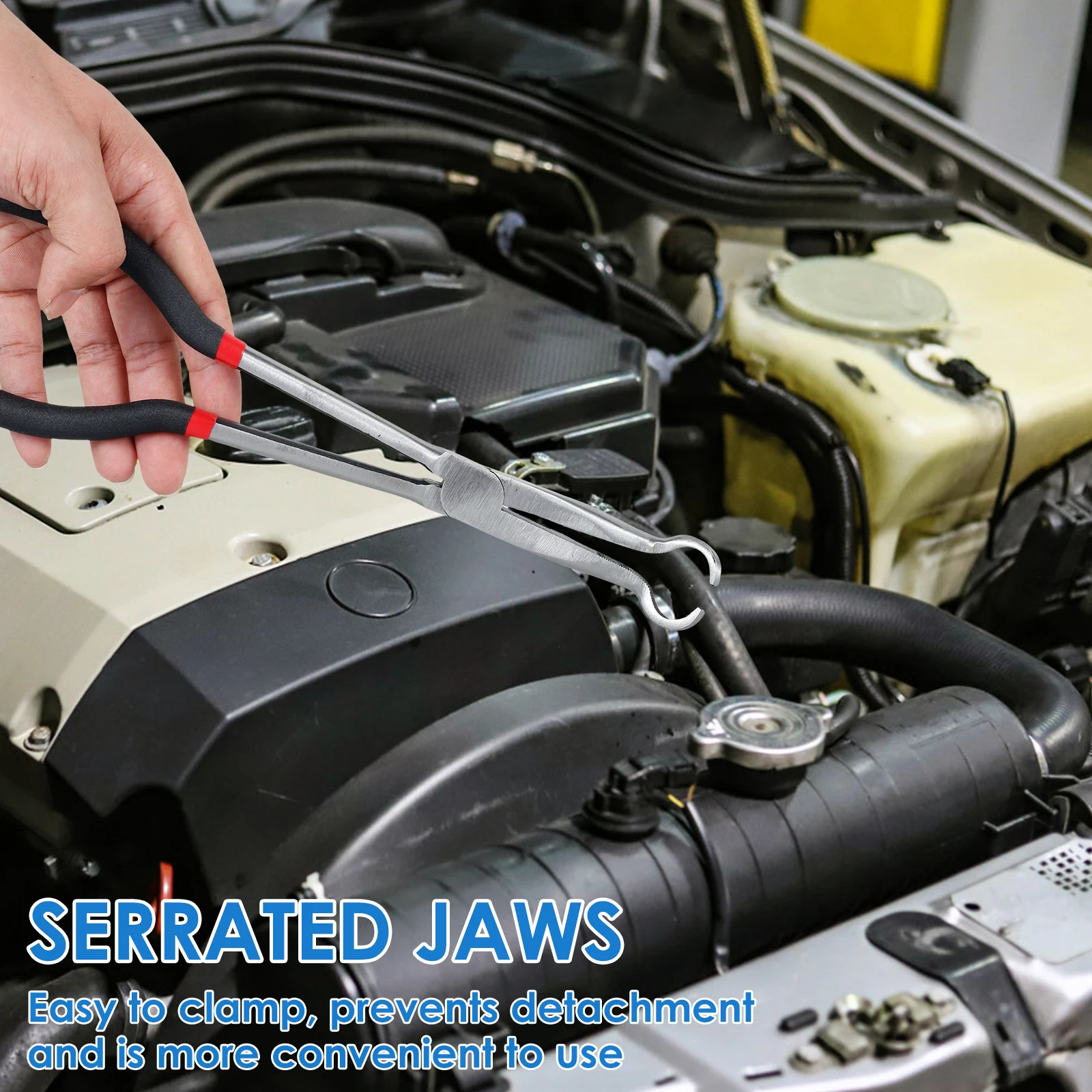 SPEEDWOX 3Pcs 11-Inch Long Reach Ring Nose Plers Long Reach Hose Grip Pliers Spark Plug Removal Pliers Heavy Duty Adjustable Hose Gripper Pliers Spark Plug Boot Removal Pliers For Narrow Space, Needle-Nose