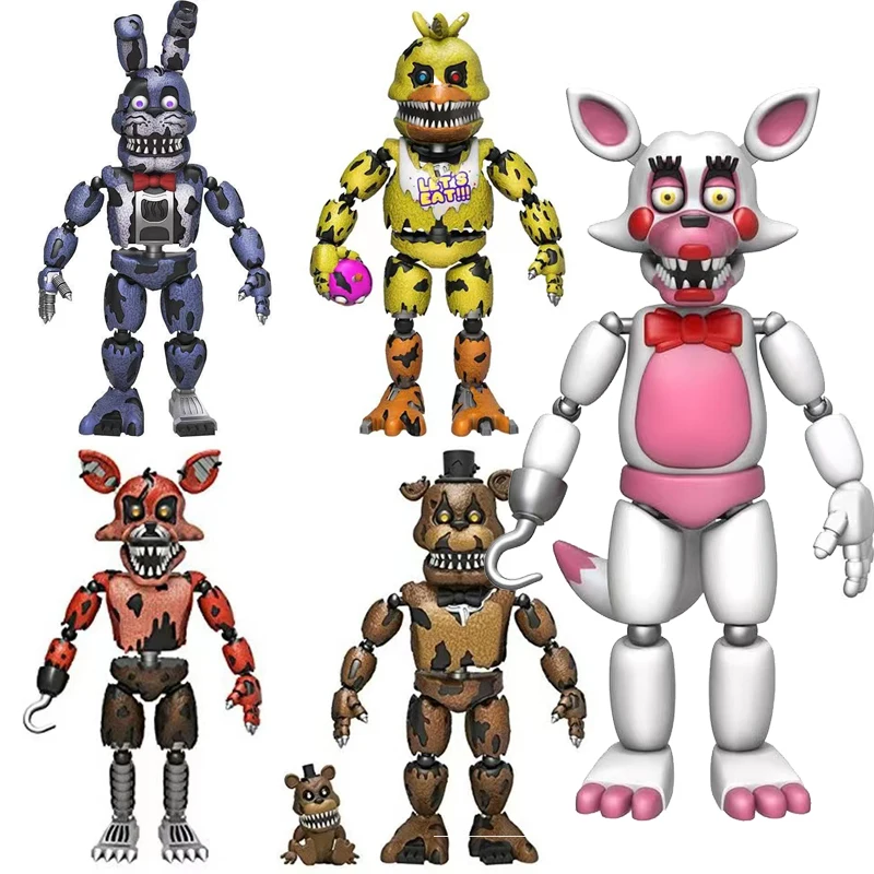 Cartoon Game Five Freddy Pvc Action Figures Fnaf Freddy Fazbear Bear Dolls Model Toys Bambini Nights Regali Di Halloween