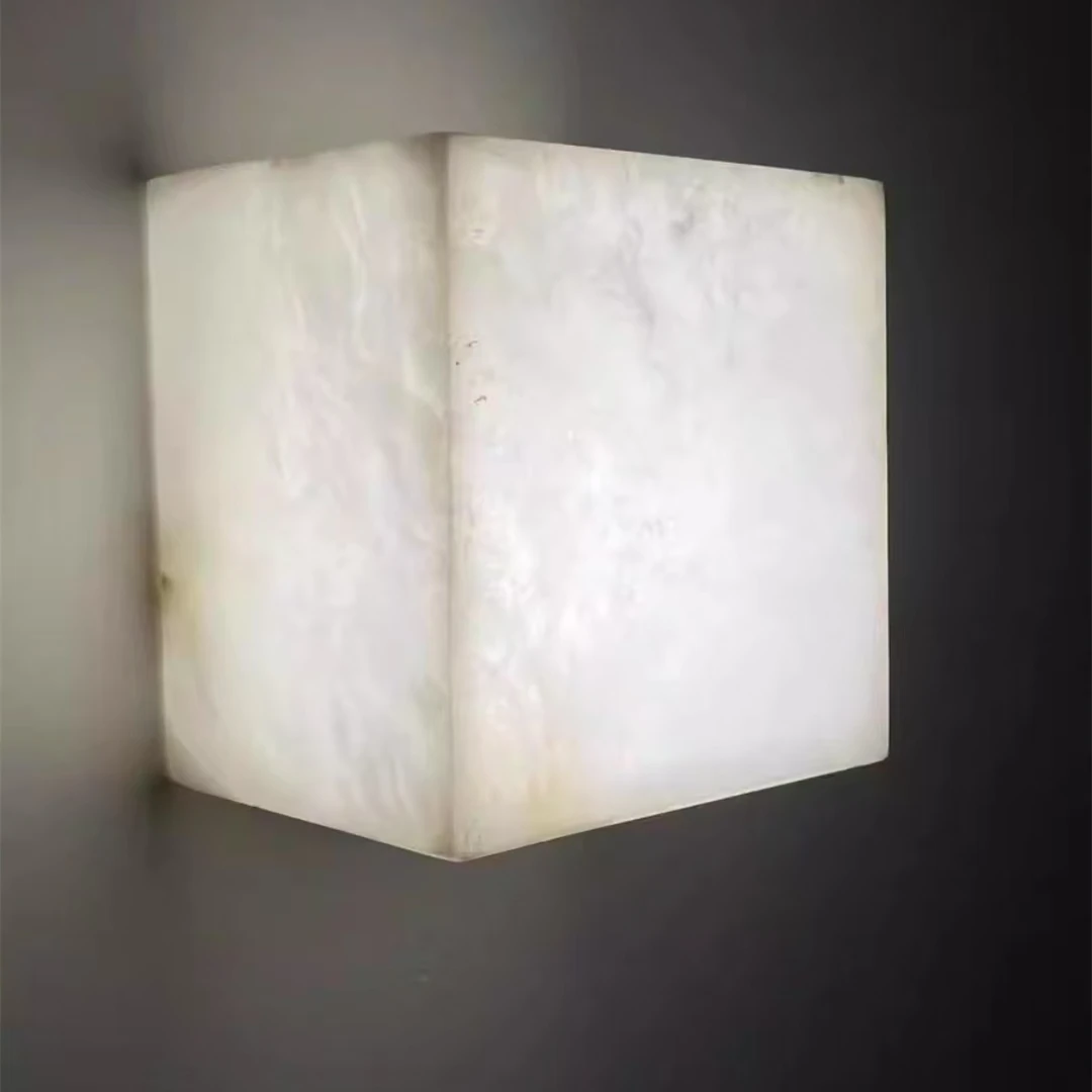 Spanish Natural Marble Wall Lamp Backdrop Creativity Bracket Lighting for Hallway Staircase Bedroom Bedside Art Home Wall Decor