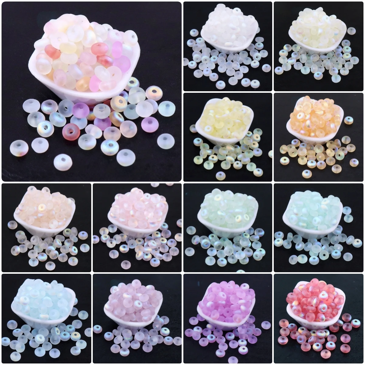 2X4mm 무광 심포니 AB 아바커스 글라스 라이스 비즈 수제 DIY 엮은 비즈..