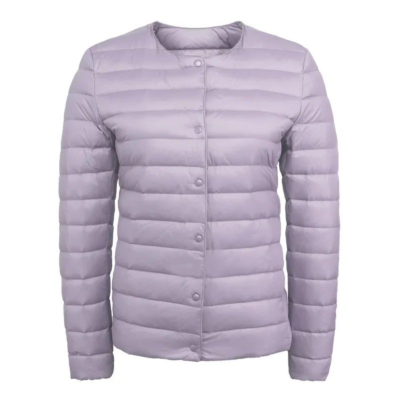 2024 New Spring Winter Women Liner Warm Down Jackets Ultralight Collarless Portable Female Padded Parkas O-Neck Puffer Overcoat 3