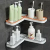 Bathroom Revolving Rack Wall-mounted Toilet Washstand Kitchen Wall Storage   Accessories WC Organizer 1