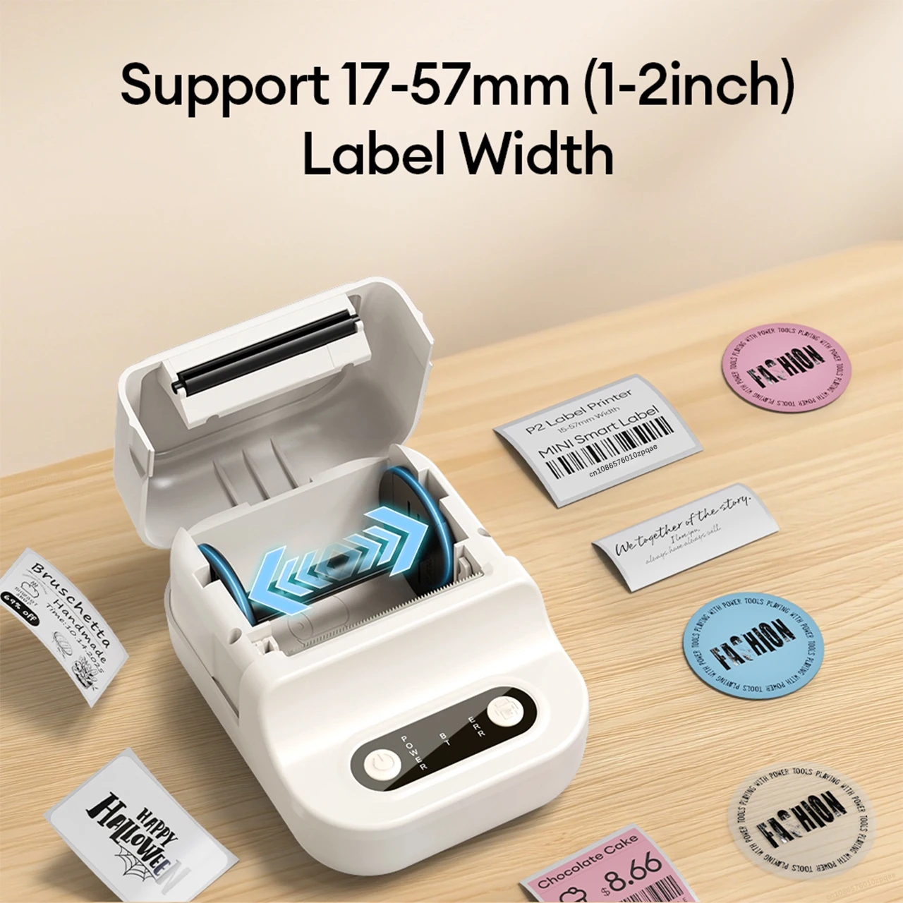 Mini stampante termica portatile Stampante per etichette autoadesiva da 12-57 mm Macchina da stampa per adesivi Bluetooth senza inchiostro come stampante B21 - immagine 2
