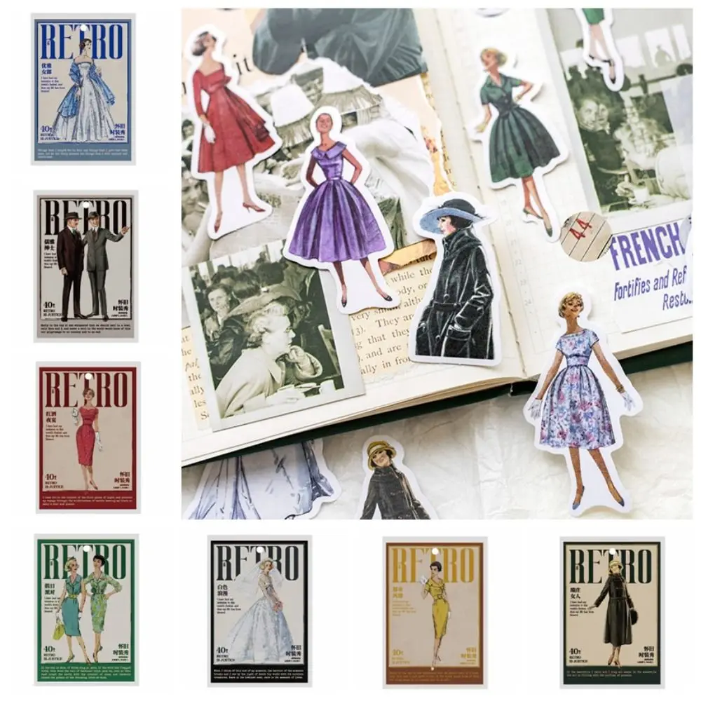 

40pcs/lot Nostalgic Fashion Show Nostalgic Fashion Show Stickers Self Adhesive Paper Fashion Show Decorative Stickers