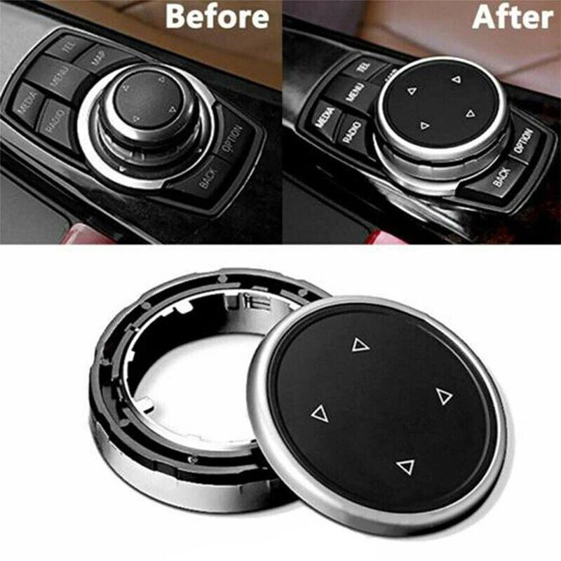 Car Knob Covers Big Button Trim Control For BMW F10 F20 F30 IDrive Stickers