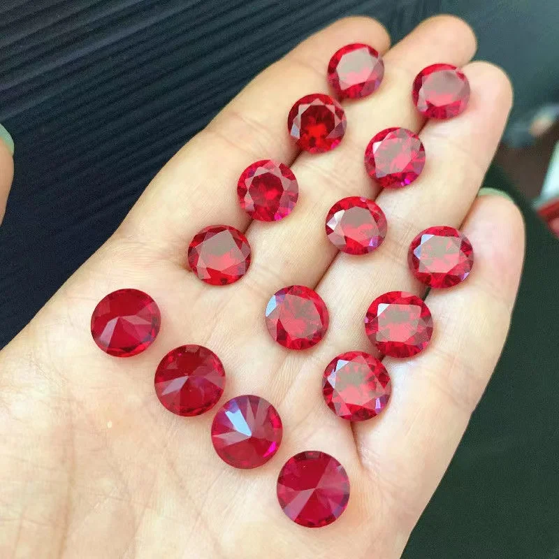 Box Set Large Natural Ruby 12.0mm Cutting Unheated Mined Sri-Lanka Round Cut VVS Gem Corundum Spinel Making Diy Wedding Jewelry