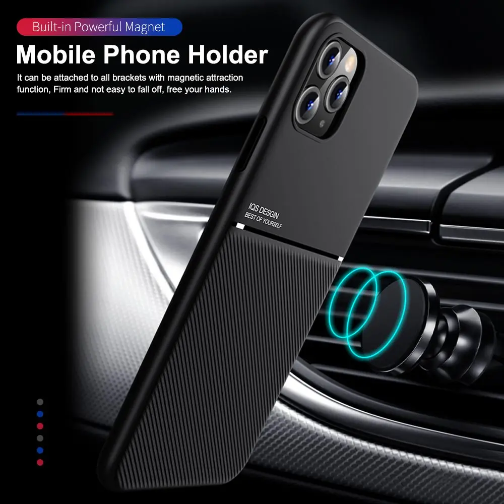 Magnetic Shockproof Soft Back Cover with Built-in Metal Plate