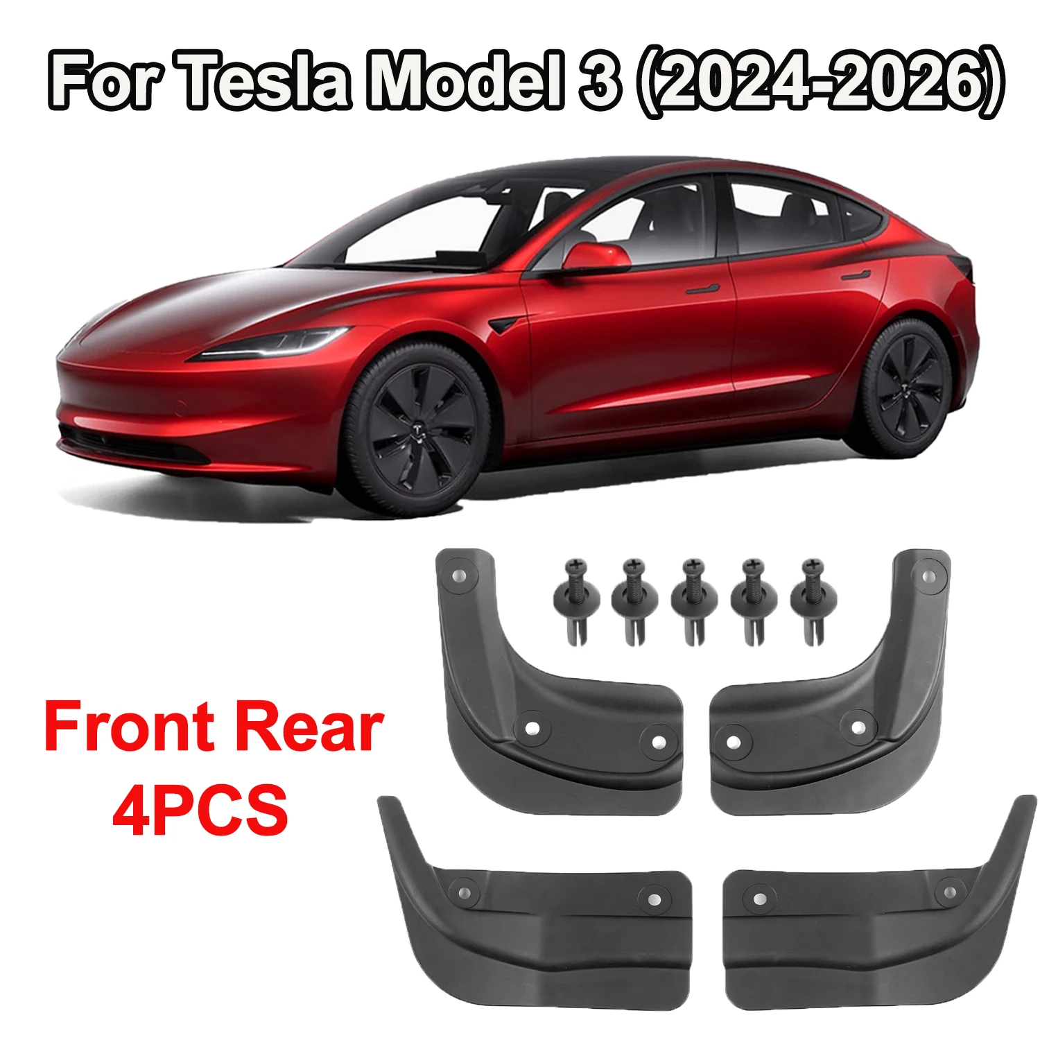 머드 플랩 자동차 휠 TPE 스플래시 가드 머드플랩 모델 3 2024-2026 모델 Y 2020-2024 모델 Y 2025-2026용
