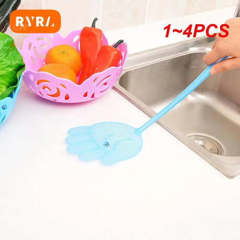 

1~4PCS Kitchen Tools Efficient Easy To Use Convenient Eco-friendly Versatile Premium Quality Long Handle Fly Swatter