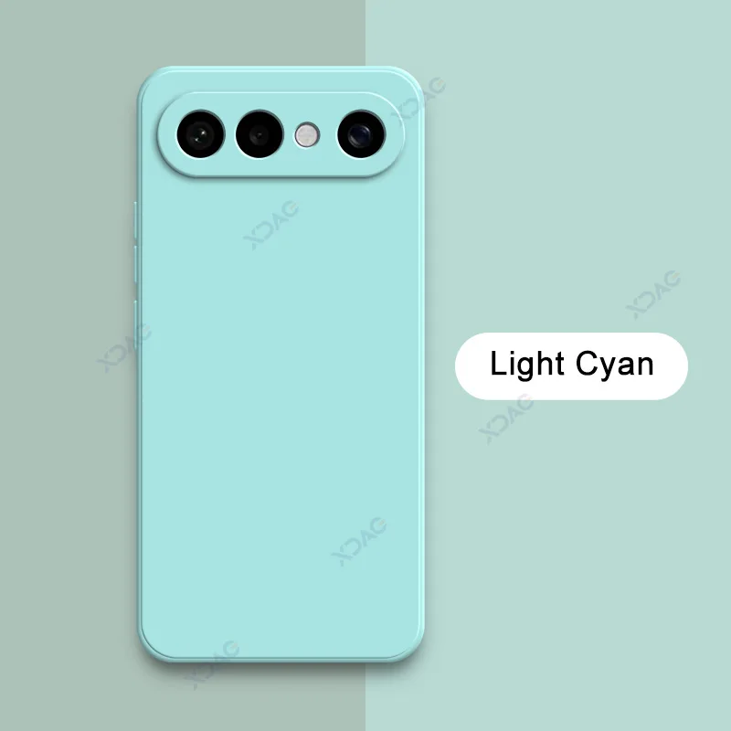 Luxury Square Liquid Silicone Shockproof Phone Case with Soft Lens Protection