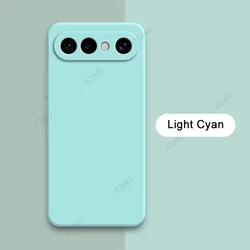 Luxury Square Liquid Silicone Shockproof Phone Case with Soft Lens Protection for Vivo X300 Ultra (Light Cyan)
