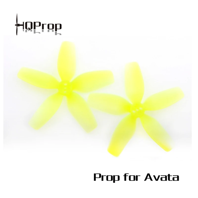 Détail des hélices HQPROP DT2.9X2.5X5 5 pales PC pour DJI Avata, avec finition mate et marquage.
