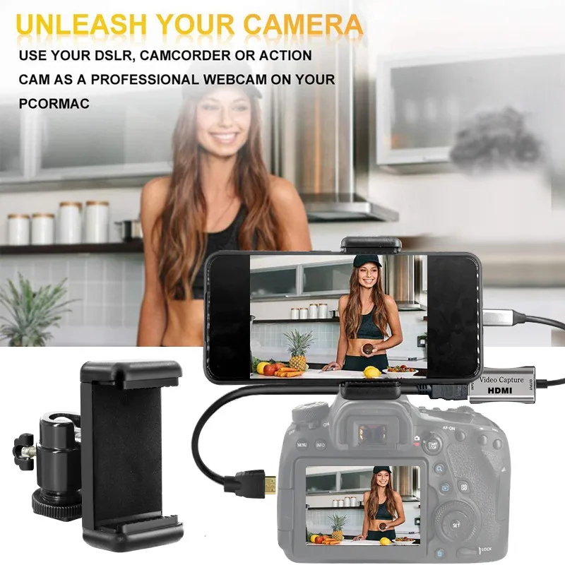 Description Picture 6 of itemAndroid Phone Tablet as Camera Monitor DSLR Video Capture Card 4K 1080P HDMI-compatible 2.0 Adapter for Vlog Youtuber Filmmaker