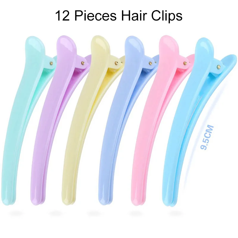 Juego de 12 pinzas para el pelo de color caramelo para mujer y niña, horquillas profesionales para peluquería, pinzas para el cuidado del cabello, herramientas de peinado