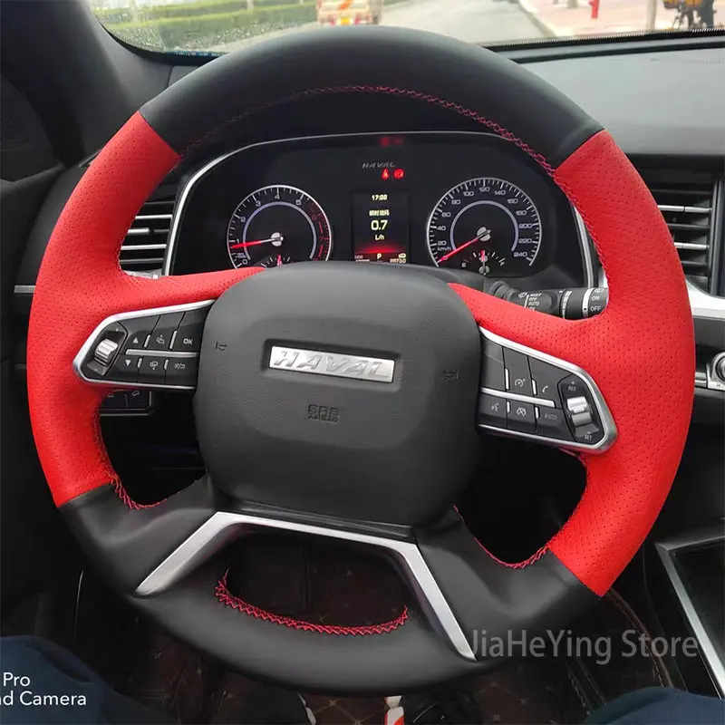 

DIY Custom Hand Sewn Non-slip Durable Top Leather Car Steering Wheel Cover Wrap For Great Wall Haval H6 H4 H2S