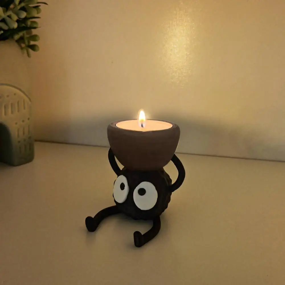 Candle Holder Desktop Festive Candle Decor 3d Printed Cartoon Briquette Elf Ghost Tealight Stand Centerpiece candle holders