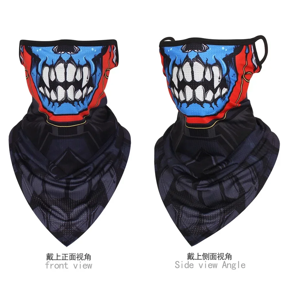 Unisex Summer Skull Bandana Hanging Ear Hiking Face Mask Cycling Fishing Ski Sports Scarf Outdoor Sunscreen Neck Gaiter Cover