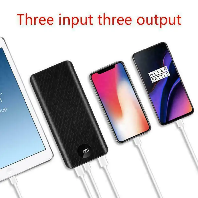18650 Battery Holder DIY Shell Dual USB Type-C Charge Powerbank Case iPhone 8*18650 Battery Power Bank Case Storage Box