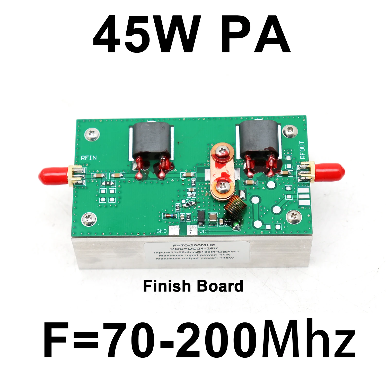 45W PA 70-200MHz VHF Linear RF Power Amplifier for Amateur radio wave FM Transmitter Communication Band High-Power Signal Booste