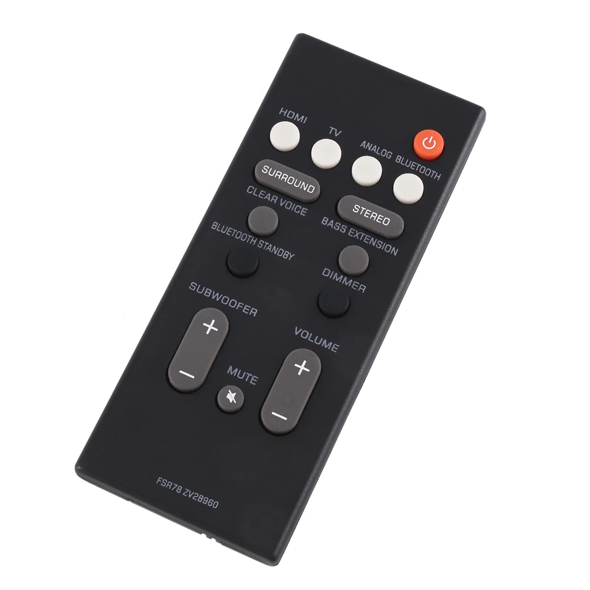 Yamaha YAS-106 YAS-207 ATS-1060 YAS-107 ATS-1070 Bluetooth 사운드 바 시스템 용 최신 원격 제어 FSR78 ZV28960
