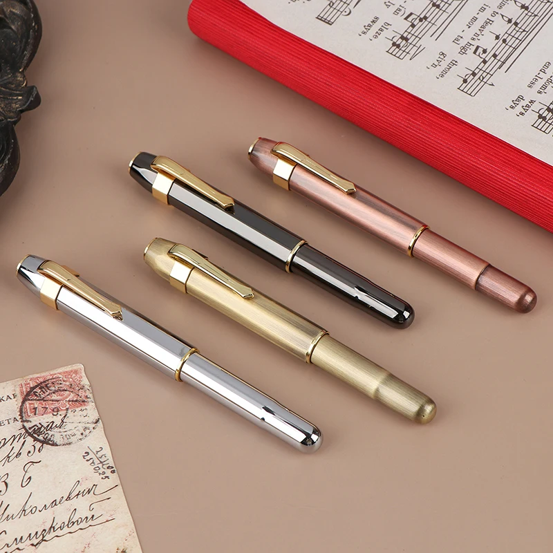 3062 유니크 앤티크 브라스 포켓 롤러 볼펜 짧고 휴대 가능한 볼펜 선물 사무실 학교 문구류 필기용